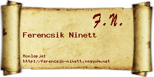 Ferencsik Ninett névjegykártya